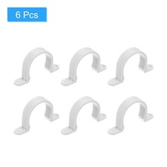 6Pcs PVC Pipe Straps, 50mm(2&Prime;) Plastic 2 Holes PVC Pipe Mounting Bracket