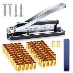 Heavy Duty Bench Hose Crimper Kit Ferrules 50x 0.593&Prime; & 50x 0.625&Prime; ID Ferrule