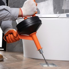 VEVOR Drain Clean 25ft 1/4&Prime; Drum Plumbing Drain Snake Clog Remover Manual-feed