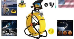 HD 200FT Plumbing Inspection Camera &ndash; 4.3&rdquo; Screen, Waterproof & Adjustable
