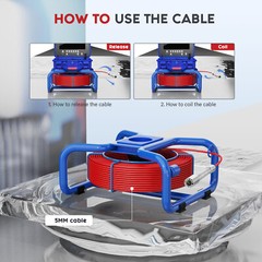 Pipe Inspection Camera 50M Sewer 512HZ 9&Prime; IP68 Camera Counter DVR Self-leveling
