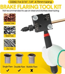 33260 Low Profile Brake Line Single/Double Flaring Tool Kit 4.75 3/16 1/4