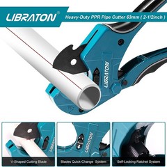 Libraton PVC Pipe Cutter, Up to 2-1/2&Prime;, Ratchet Pipe Cutter Heavy-Duty, Pex C&hellip;