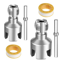 2-in-1 PVC Pipe Threader 1/2&Prime; 3/4&Prime; Internal External Dies, Drill Compatible |&hellip;