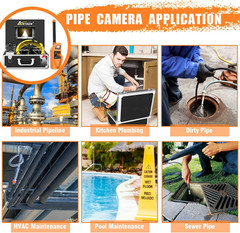 165FT Sewer Inspection Camera with Locator & 7&Prime; LCD Monitor, IP68 Waterproof