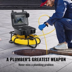 VEVOR 300ft/91.5m Sewer Camera Drain Pipe Inspection Camera 9 In LCD Monitor