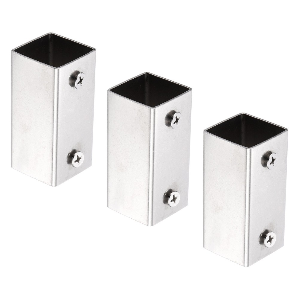 3Pcs End Rail Clamps 1&Prime; Straight Square Structural Pipe Connector 2.36&Prime;