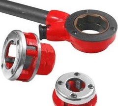 Large Hand Die Ratcheting Pipe Thread Threader Tool Ratchet Threading Kit Set