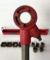Sears Craftsman Pipe Threading Dbl Pawl Long Handle Set 5 Die Solid Ratchet USA