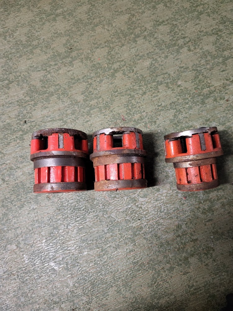 Armstronf Set Of 3 Manual Pipe Threader Die Head 3/4&Prime; and 1/2&Prime;