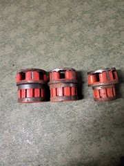 Armstronf Set Of 3 Manual Pipe Threader Die Head 3/4&Prime; and 1/2&Prime;