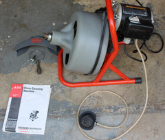 Ridgid K375, 1/3HP./115V Drum Drain Cleaning Machine w/C-32 Cable(75&prime;)