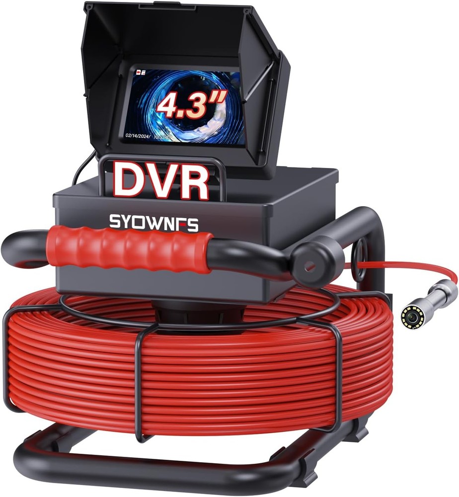Sewer Camera 100ft 30m 4.3 Pipe Inspection DVR IP68