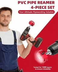 PVC Pipe Reamer Kit 4 Piece 1 1/2 2 3 4 Inch Fitting Saver for PVC CPVC ABS Pipe