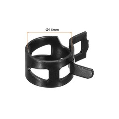 50 Pcs Fuel Line Clamps Spring Band Hose Clamps 14mm , Black