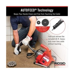 RIDGID 55808 PowerClear 120-Volt Drain Cleaning Machine Kit for Tubs, Showers&hellip;