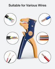 Automatic Wire Stripper and Cutter, 2 in 1 Adjustable Quick Strip Tool, Blue