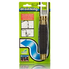 Drain King 186 Unclogs Bathroom Sinks, Showers, and 1-1/2 in to 3 in, Black