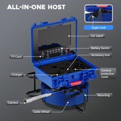 MAOTEWANG Sewer Camera 20m Pipe Inspection Camera Meter Counter HD 9inch Monitor