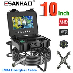 ESANHAO 50m/160ft Drain Sewer Camera Pipe Inspection Camera DVR 10.1&rdquo; Monitor