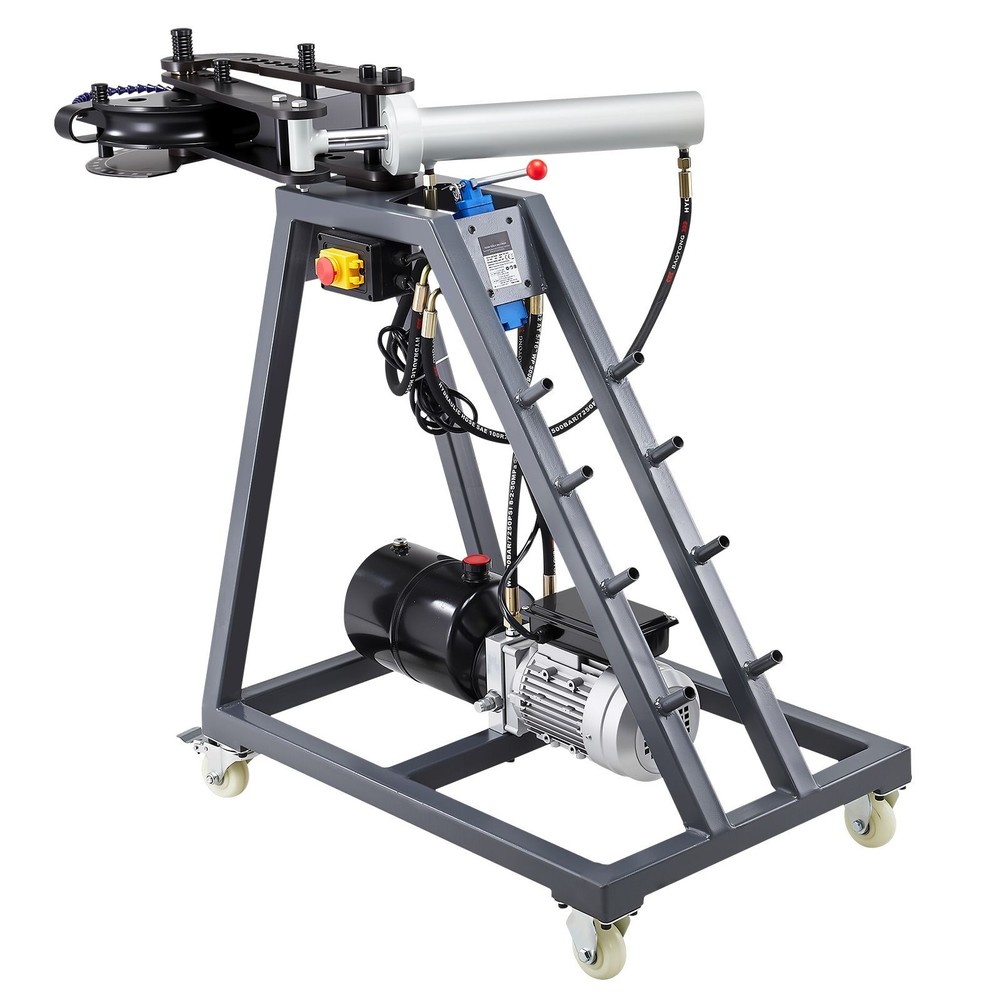 Electric Pipe Bender 750W 6L Hydraulic 3 Dies 180&deg; 1-3/4in