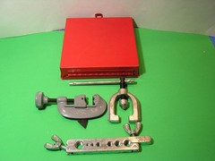 PROTO TOOLS No. 351 FLARING TOOL & No. 350 TUBING CUTTER w/ METAL CASE