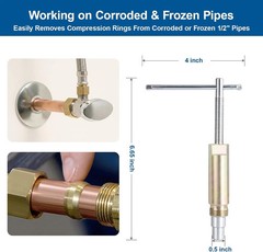 Plumbing Tools Compression Ring Removal Tool for Sleeve Puller Remover 1/2-Inch