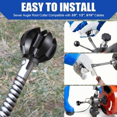 Drill Powered Drain Auger Attachment, 1.2&Prime; Spiral Clog Clearing Head, Universal