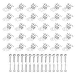 30Pcs 5mm(3/16&Prime;) One Hole Rigid Pipe Strap with Screws, Silver