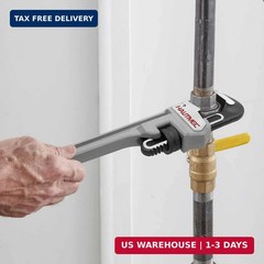HAUTMEC 14 Inch Aluminum Straight Pipe Wrench, Adjustable Plumbing Wrench, 2&Prime; Ja