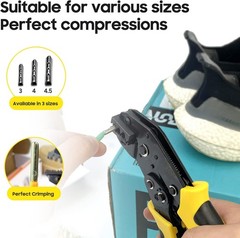 Aglet Crimping Tool Adjustable Metal Shoelace Crimper for 3/4/4.5mm Laces Shoela