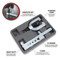 Performance Tool W80671 37 Degree Flaring Tool for AN JIC Fittings Silver