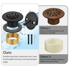 Matte Black Trip Lever Bathtub Drain Tub Trim Set with Trip Lever Overflow Fa&hellip;