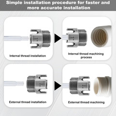 3 Pcs Pipe Threading Tool, Dual-Function Integrated Internal & External Thread C