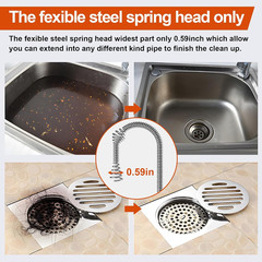 Drain Snake, 25Ft Flexible Steel Drain Auger with Drill Adapter, Plumbing Unbloc