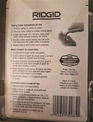Ridgid 104 3/16&Prime;- 15/16&Prime; Close Quarters Lightweight Silver Tubing Cutter 5Er-gb5