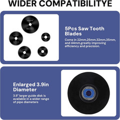 PVC Pipe Internal Cutter Set &ndash; 360&deg; Rotating Cutter, Adjustable Depth Gauge, 5 H