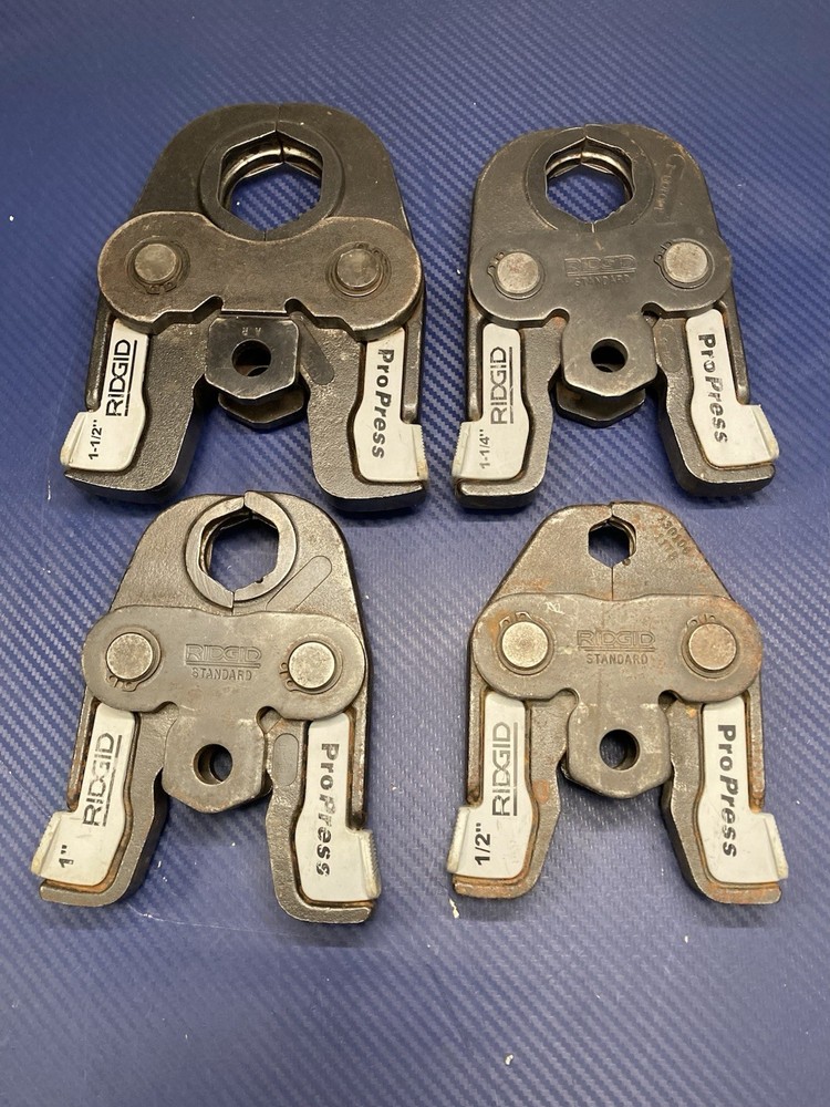 LOT OF 4 Ridgid ProPress Jaws ( 1/2&Prime; 1&Prime; 1-1/4&Prime; 1-1/2&Prime; ) Total 4 Pro Tool Jaws