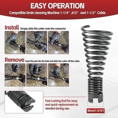 7PCS Drain Auger Attachment Set for 1-1/4&rdquo;, 6/5&rdquo; and 1-1/2&rdquo;Cable, Fits for K-100