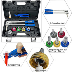 Herramientas De Expansion PEX Tubo Con 5 Cabezales Expansion 3/8 &ldquo;1/2&rdquo; 5/8 &ldquo;3/4&rdquo;