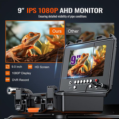 9&rdquo; Portable Sewer Camera with Locator, 1080P, 300ft, 5X Zoom, 32GB DVR