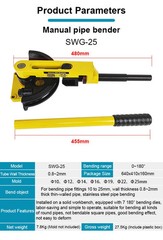 SWG-25 Stainless Steel Tube Manual mechanical ipe Bending Machine With 7 molds