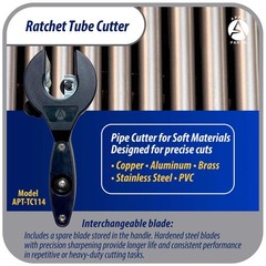 Appli Parts APT-TC114 Ratcheting Tube Cutter 1/4 to 7/8 in (6 to 23 mm) for Copp