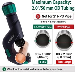 Cortador de Tubos Reforzado 3/16&rdquo;-2&rdquo; (5-50mm) con Herramienta Desbastadora