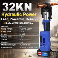 18V Cordless Pipe Press Tool Kit, Electric Hydraulic Press Tool with 1/2&Prime;, 3/4&Prime;,