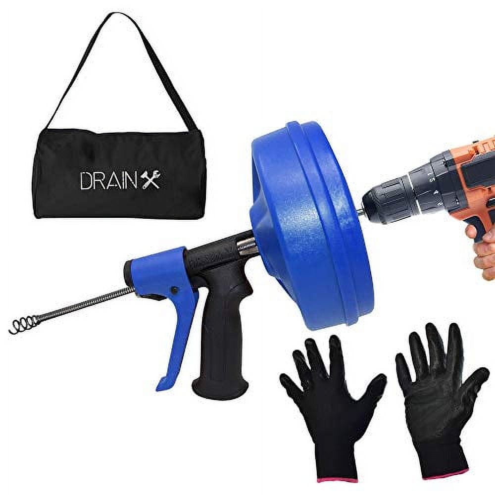 Drainx DHX11046 Spinfeed Drum Auger 35 Ft Auto Extend