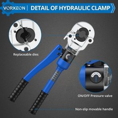 Copper pipe Pro press crimper 8 Ton 15.74 inch, Blue and Black