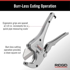 RIDGID Aluminum Ratchet Action 1/8&Prime; to 1-5/8&Prime; Plastic Pipe And Tubing Cutter