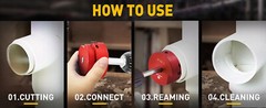 7pcs PVC Pipe Reamer Kit PVC Fitting Plastic ABS Socket Saver for 1/2&Prime; Drills