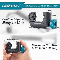 Libraton Tubing Cutter 3/16&Prime; to 1-1/8&Prime;, Mini Tube Cutter, Copper Cutter, Heav&hellip;